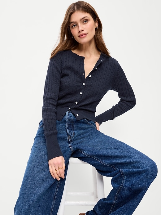 Image number 1 showing, SoSoft Crew-Neck Cardigan Sweater