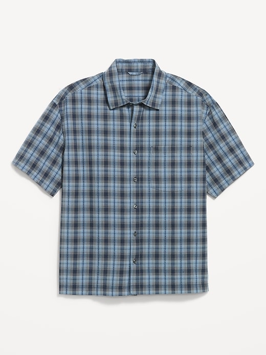 Image number 4 showing, Loose Fit Textured Plaid Pocket Shirt