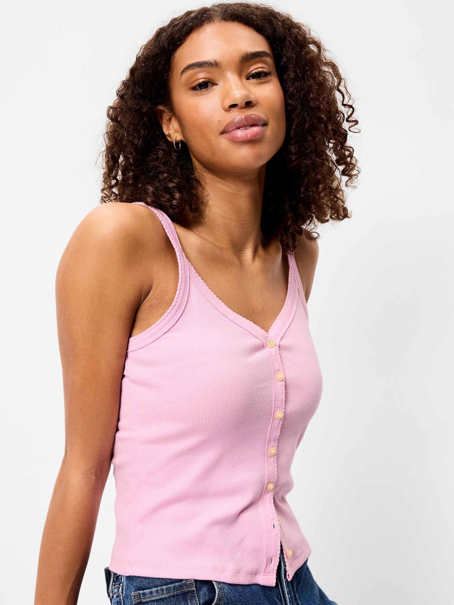 Женский топ Old Navy Button-Front Cami Tank Top, цвет: Bergamot — фото 3
