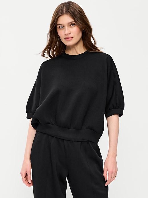 Image number 1 showing, Bounce Fleece Dolman-Sleeve Top
