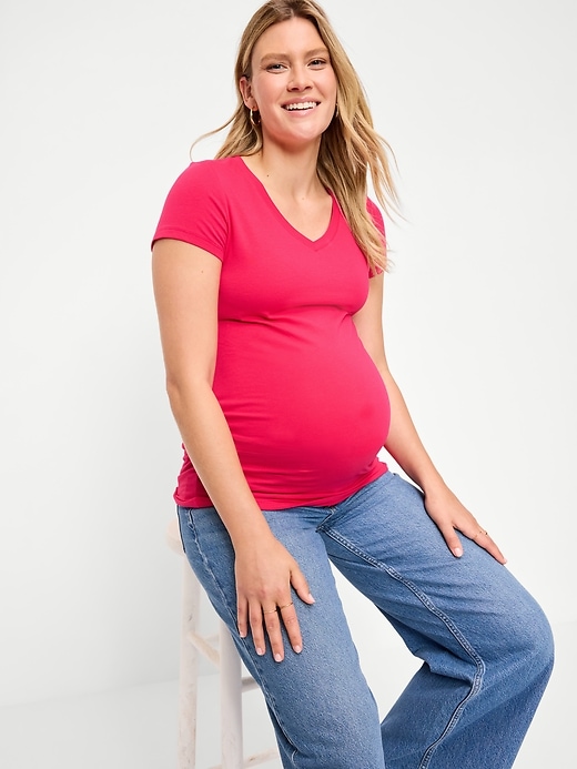 Image number 3 showing, Maternity V-Neck T-Shirt