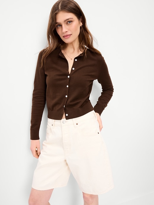 Image number 3 showing, SoSoft Lite Cropped Crew-Neck Cardigan