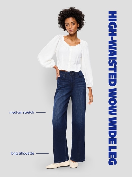 Image number 6 showing, High-Waisted Wow Wide-Leg Jeans