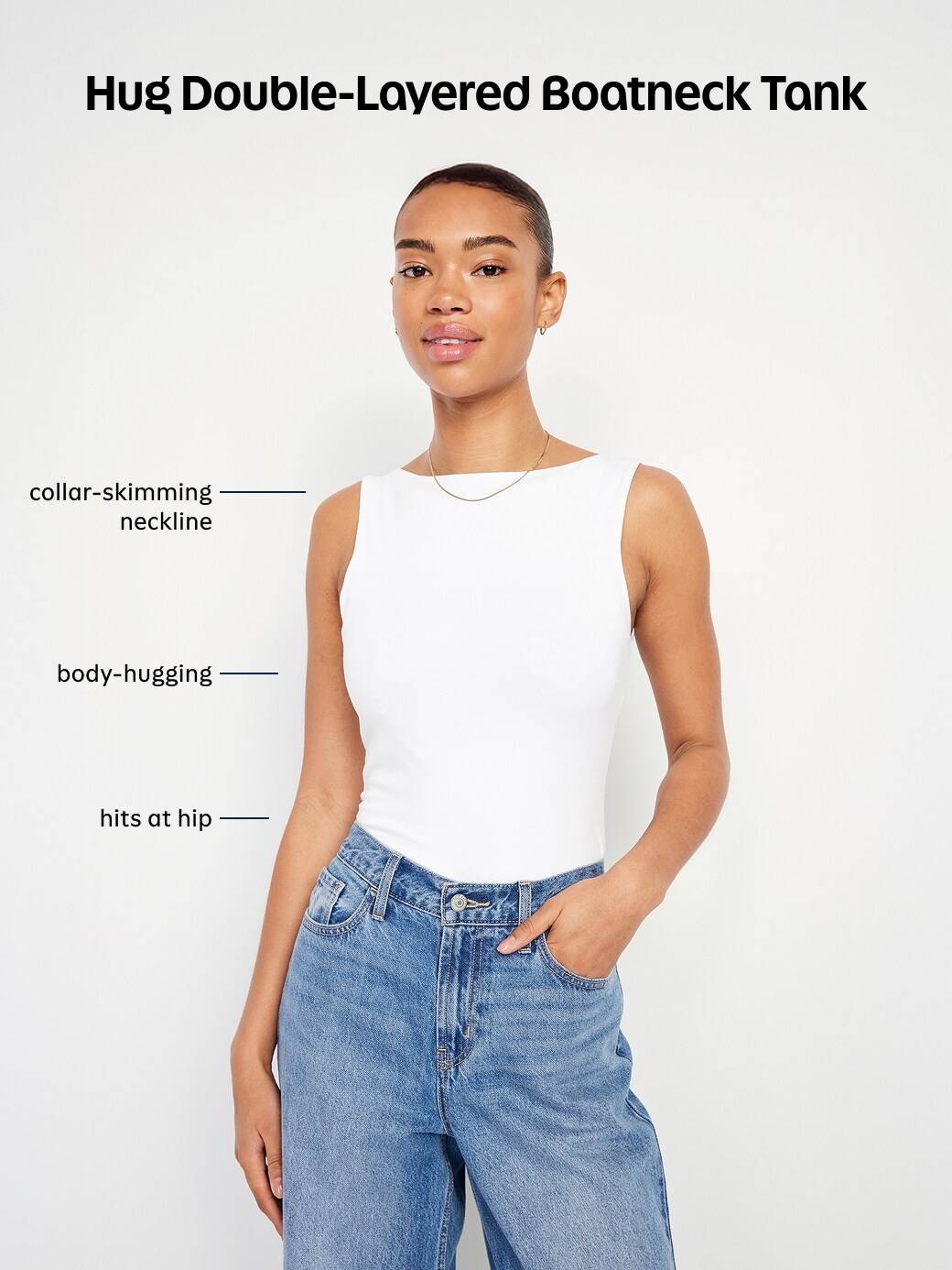 Женский топ Old Navy Hug Double-Layer Boatneck Top, цвет: Чёрный кофейный — фото 4