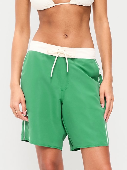 Image number 1 showing, Mid-Rise Loose Swim Board Shorts