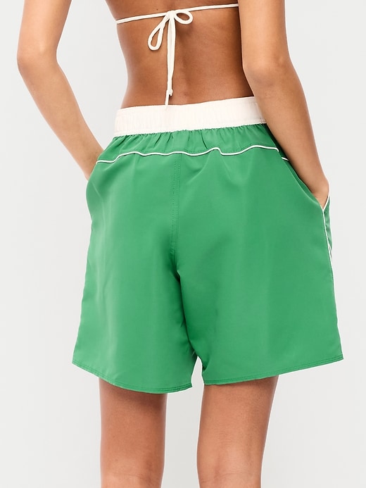 Image number 2 showing, Mid-Rise Loose Swim Board Shorts