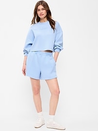 Image number 1 showing, High-Waisted Bounce Fleece Shorts -- 5-inch inseam