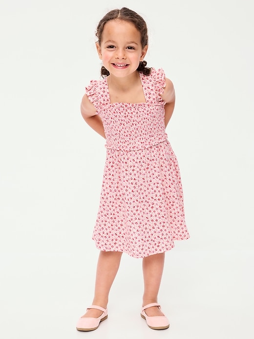 Image number 1 showing, Printed Sleeveless Smocked Dress for Toddler Girls