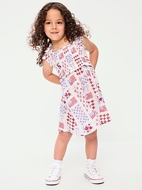 Image number 1 showing, Printed Sleeveless Smocked Dress for Toddler Girls