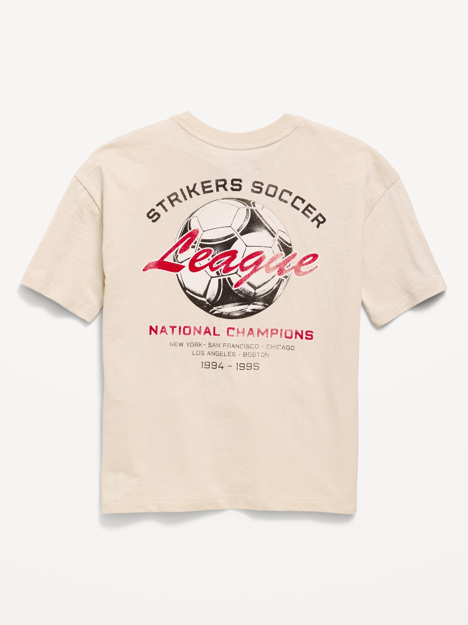Футболка Old Navy Oversized Short-Sleeve Graphic T-Shirt для мальчиков, цвет: Костяной — фото 2