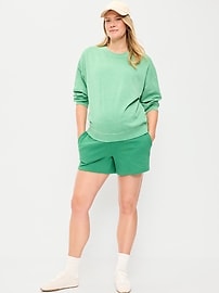Image number 1 showing, Maternity Fleece Pull-On Shorts -- 5-inch inseam