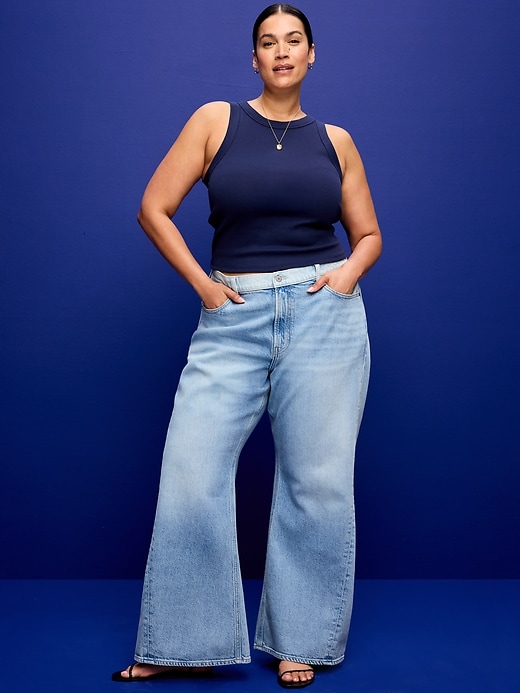 Image number 8 showing, Mid-Rise Twisted-Seam Flare Jeans