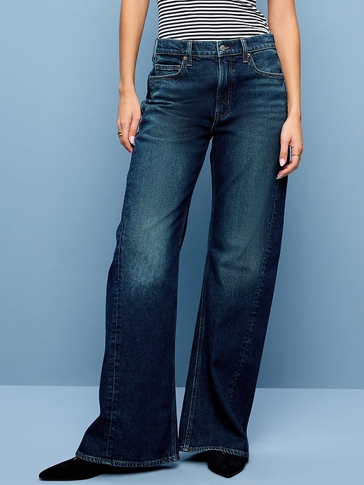Image number 2 showing, Mid-Rise Twisted-Seam Flare Jeans