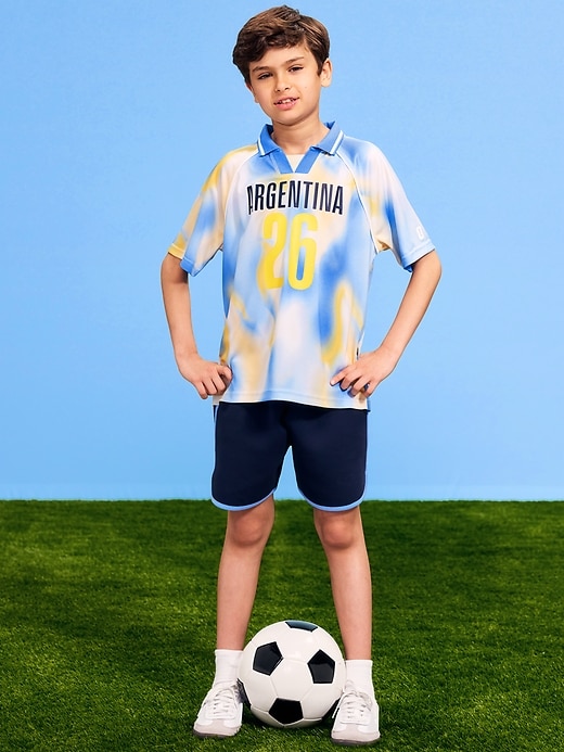 Image number 1 showing, FIFA World Cup 26™ Argentina Lifestyle Collared Jersey T-Shirt for Kids