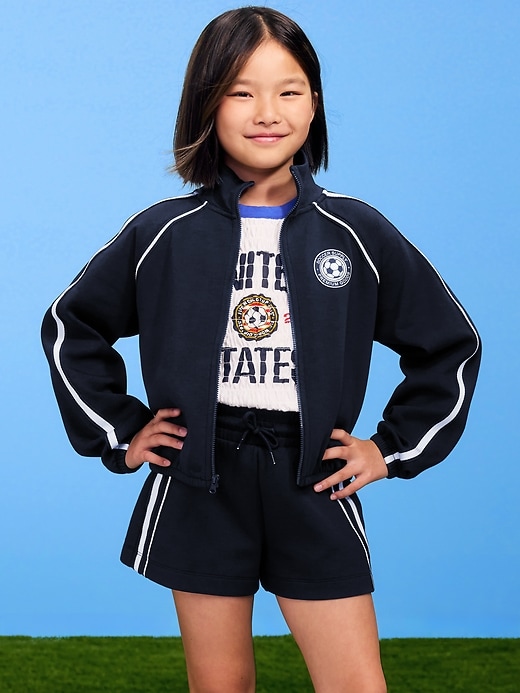 Image number 1 showing, High-Waisted USA Shorts for Girls