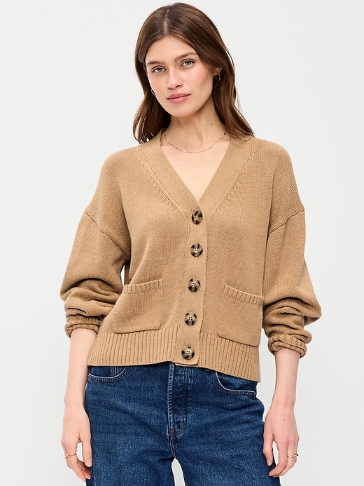 Image number 1 showing, Relaxed V-Neck Cardigan Sweater