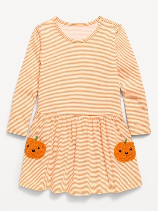 Image number 1 showing, Printed Long-Sleeve Drop-Waist Dress for Toddler Girls