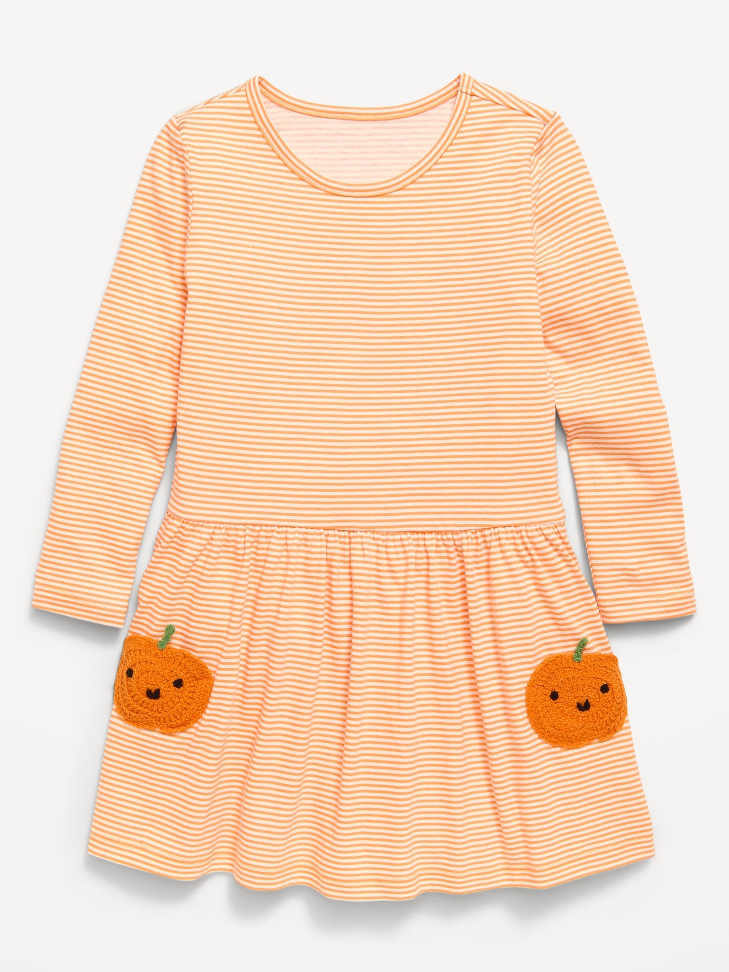 Printed Long-Sleeve Drop-Waist Dress for Toddler Girls