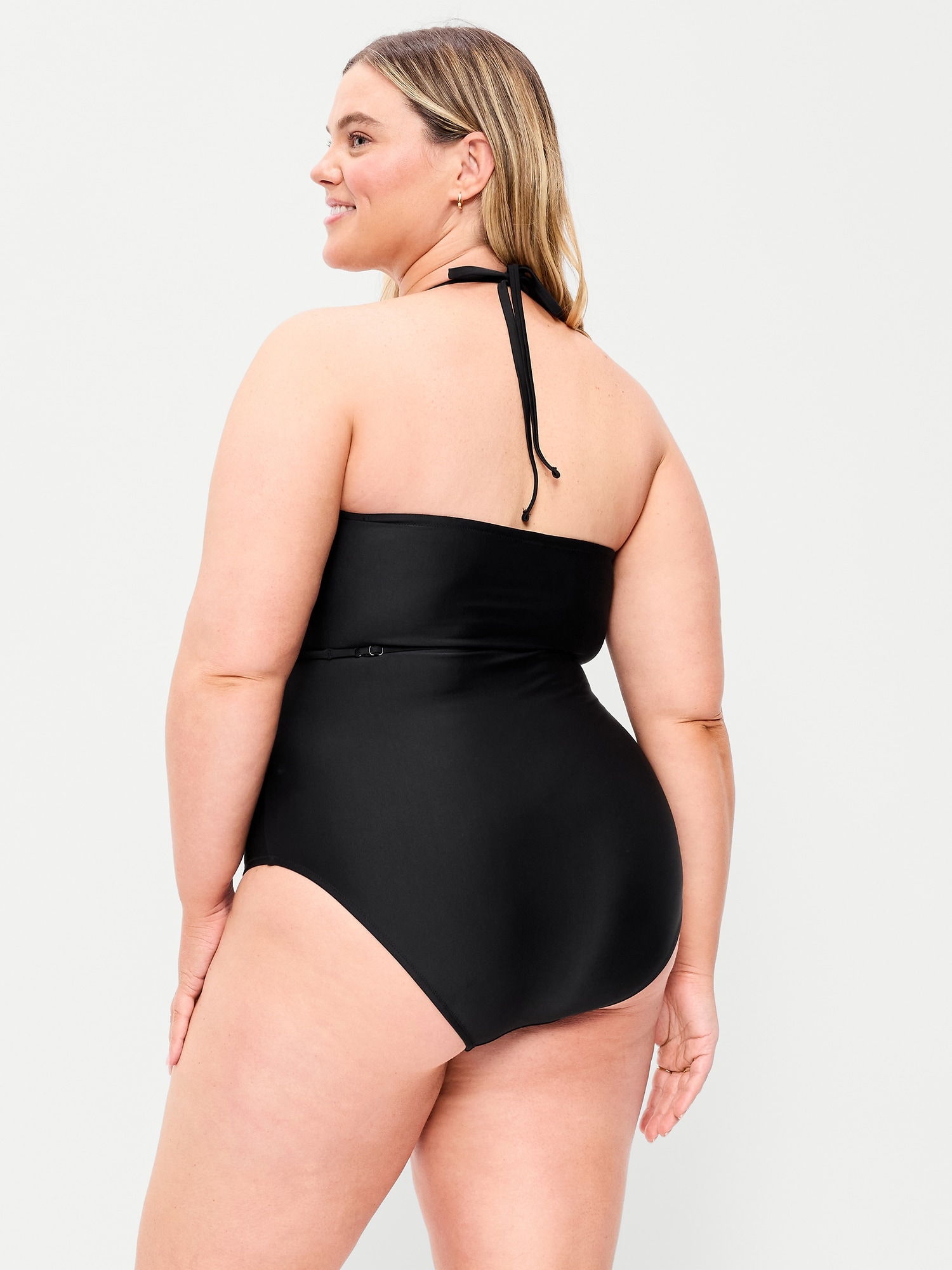Strapless Belted One-Piece Swimsuit