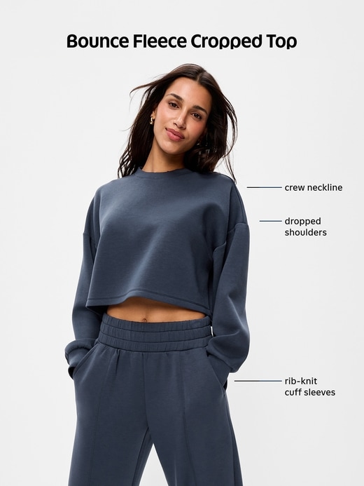 Image number 6 showing, Bounce Fleece Crew-Neck Cropped Sweatshirt