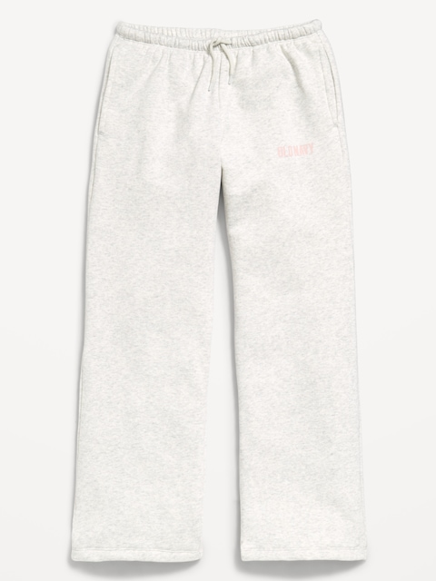 High-Waisted Logo Graphic Wide-Leg Sweatpants for Girls