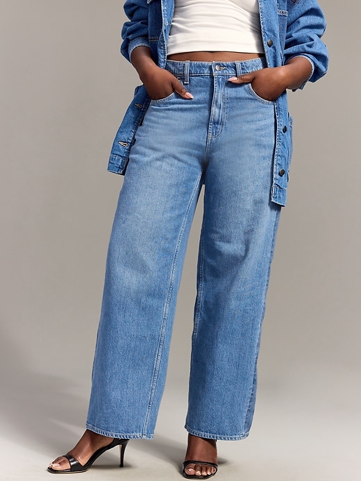 Image number 2 showing, Old Navy x Christopher John Rogers Mid-Rise Side Stripe Baggy Wide-Leg Jeans