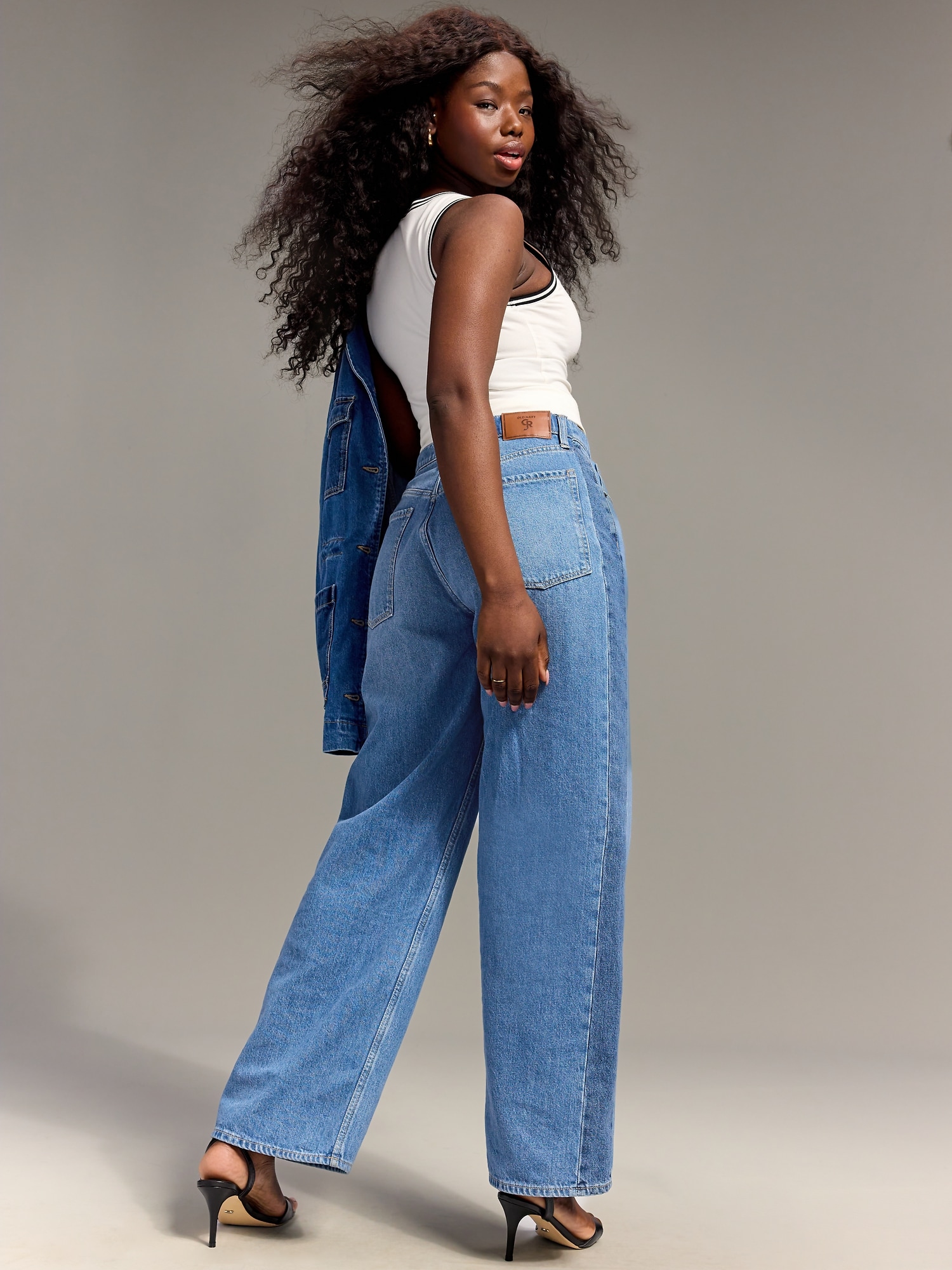 Old Navy x Christopher John Rogers Mid-Rise Side Stripe Baggy Wide-Leg Jeans