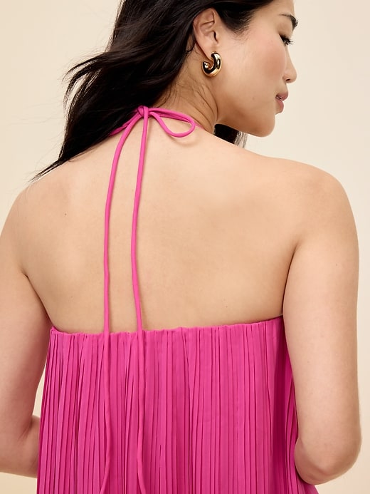 Image number 5 showing, The Occasion by Old Navy Pleated Halter Swing Mini Dress
