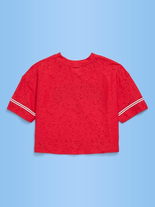 Image number 2 showing, FIFA World Cup 26™ Korea Republic Boxy Lace V-Neck T-Shirt for Girls