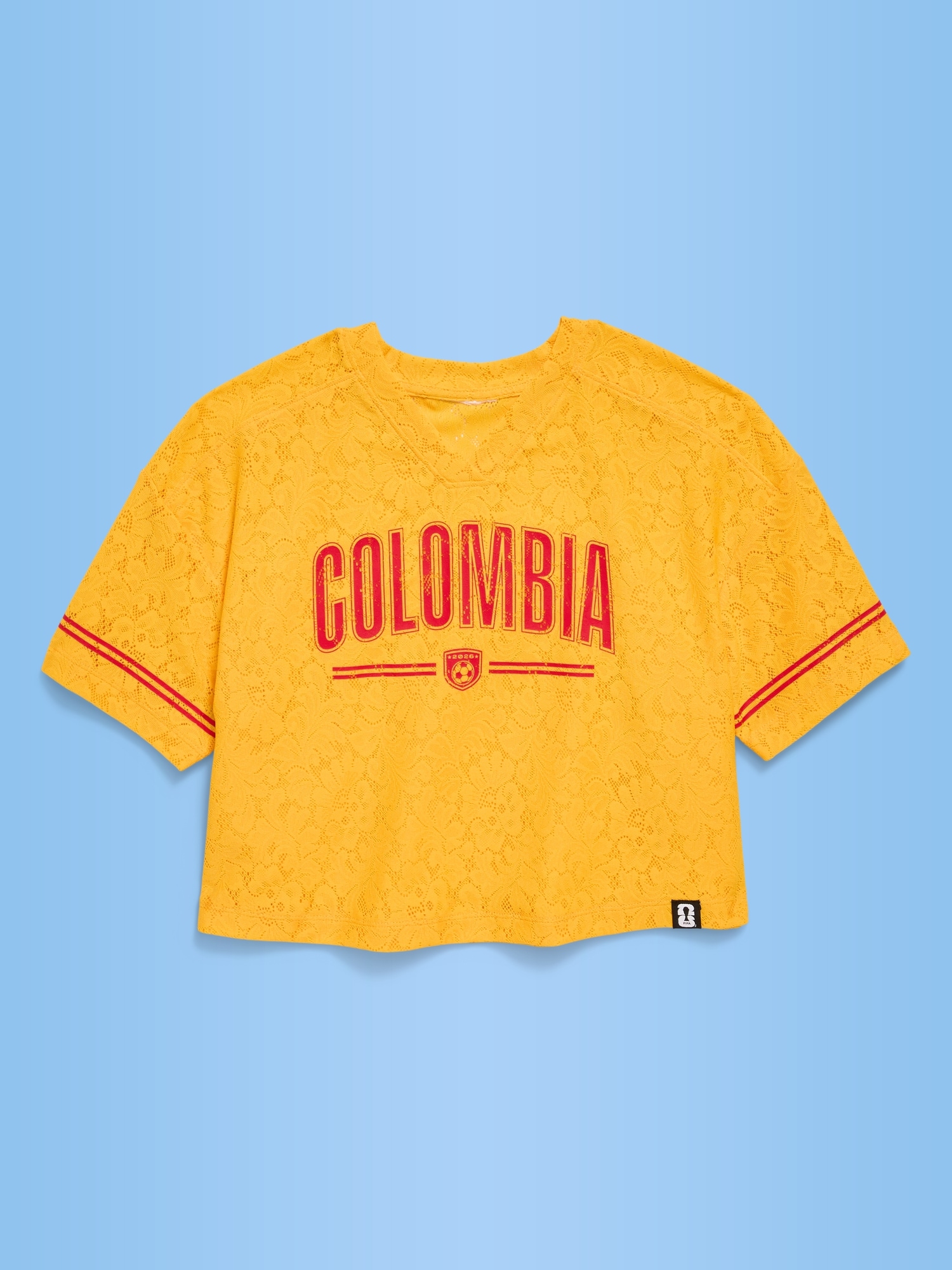 FIFA World Cup 26™ Colombia Boxy Lace V-Neck T-Shirt for Girls
