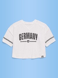 Image number 1 showing, FIFA World Cup 26™ Germany Boxy Lace V-Neck T-Shirt for Girls