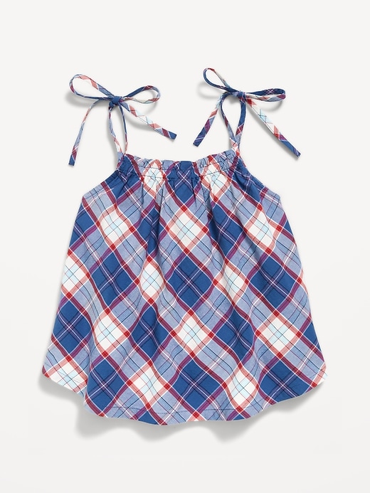 Image number 3 showing, Sleeveless Tie-Shoulder Plaid Top for Girls