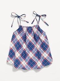 Image number 3 showing, Sleeveless Tie-Shoulder Plaid Top for Girls