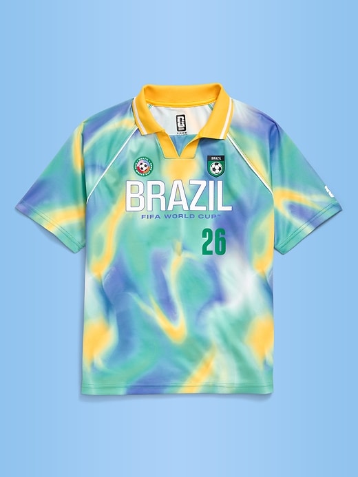 Image number 2 showing, FIFA World Cup 26™ Brazil Lifestyle Collared Jersey T-Shirt for Kids