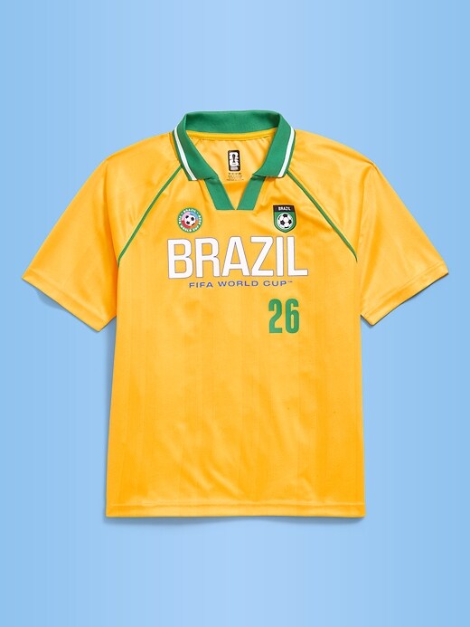 Image number 2 showing, FIFA World Cup 26™ Brazil Lifestyle Collared Jersey T-Shirt for Kids