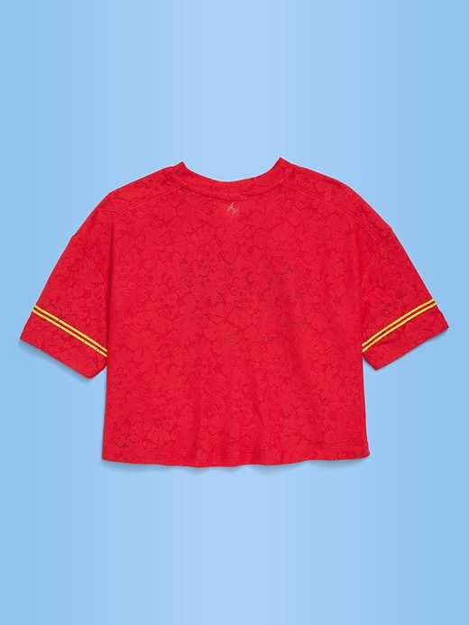 Image number 2 showing, FIFA World Cup 26™ Spain Boxy Lace V-Neck T-Shirt for Girls