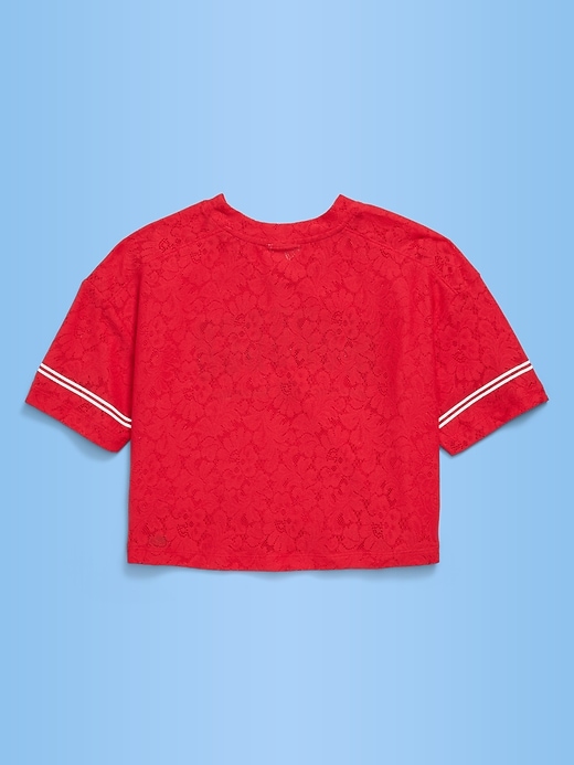 Image number 2 showing, FIFA World Cup 26™ Canada Boxy Lace V-Neck T-Shirt for Girls