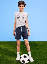 Image number 1 showing, Above Knee Dynamic Fleece Shorts for Boys