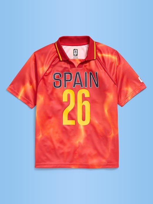 Image number 1 showing, FIFA World Cup 26™ Spain Lifestyle Collared Jersey T-Shirt for Kids