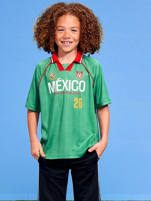 Image number 1 showing, FIFA World Cup 26™ Mexico Lifestyle Collared Jersey T-Shirt for Kids