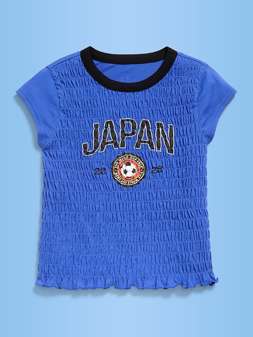 Image number 1 showing, FIFA World Cup 26™ Japan Smocked Graphic T-Shirt for Girls