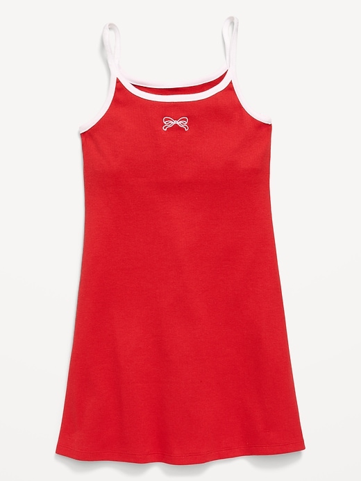 Image number 3 showing, Sleeveless Fitted Ribbed Swing Dress for Girls