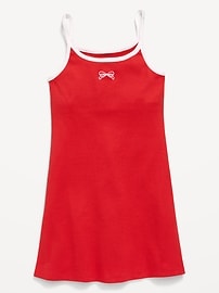 Image number 3 showing, Sleeveless Fitted Ribbed Swing Dress for Girls