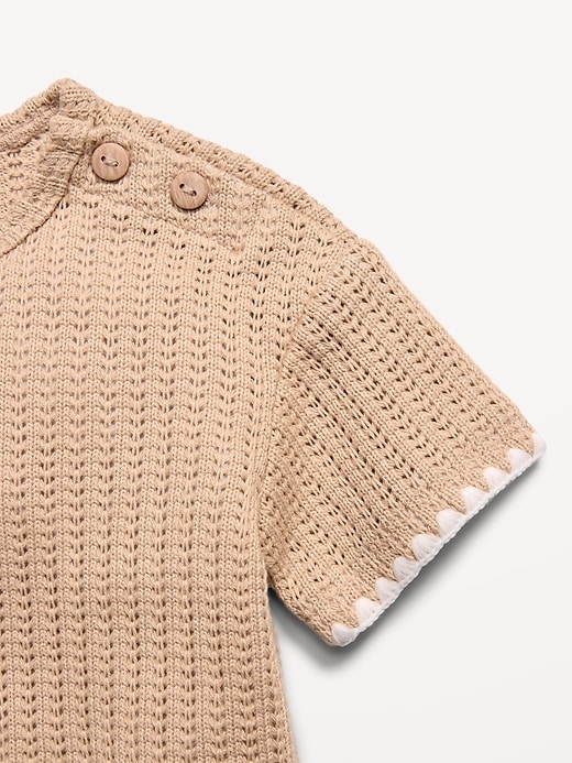 Image number 5 showing, Short-Sleeve Crochet-Knit Top and Shorts Set for Baby