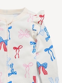 Image number 4 showing, Ruffle-Trim 2-Way-Zip Sleep & Play Footed One-Piece for Baby