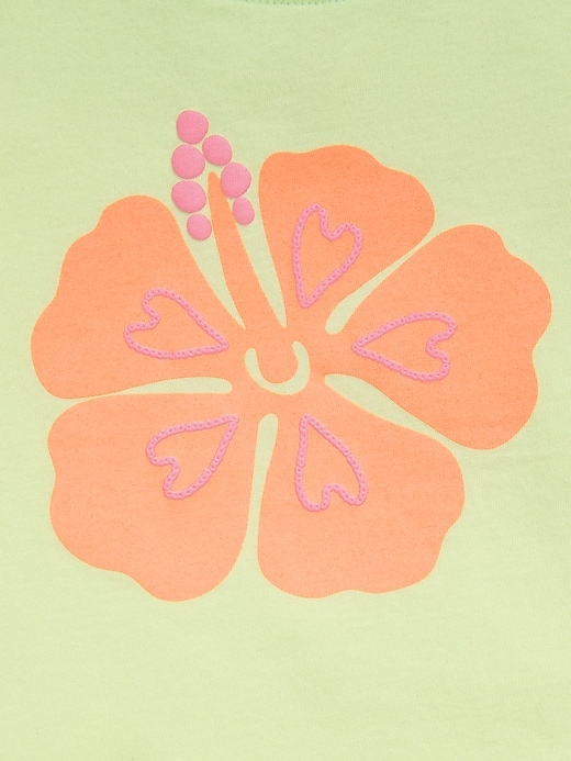 Image number 2 showing, Short-Sleeve Graphic Fringed-Hem T-Shirt for Toddler Girls