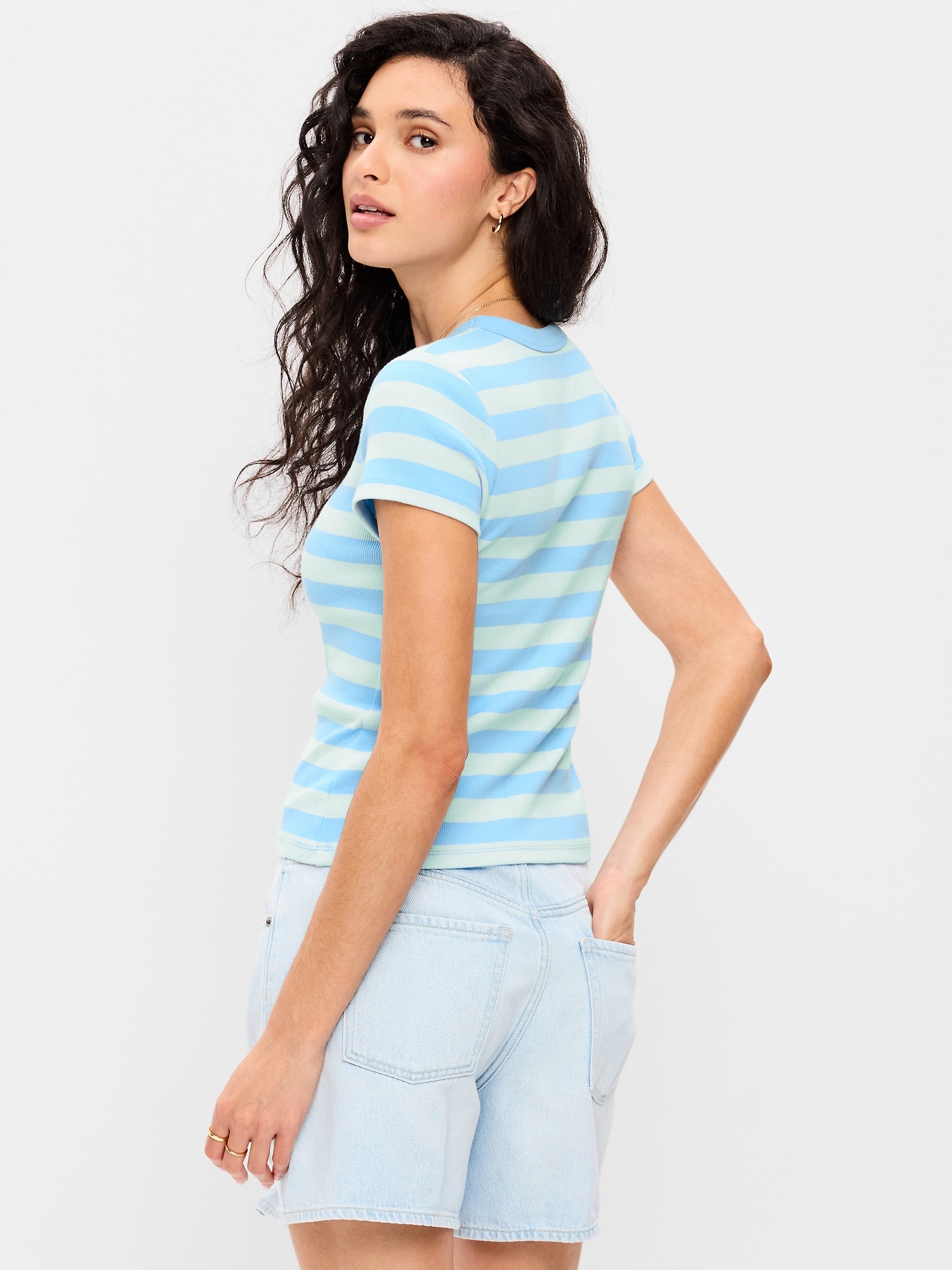 Snug Crew-Neck Ribbed T-Shirt
