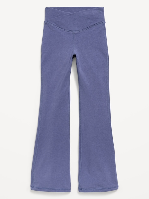 High-Waisted PowerChill Crossover Flared Leggings for Girls