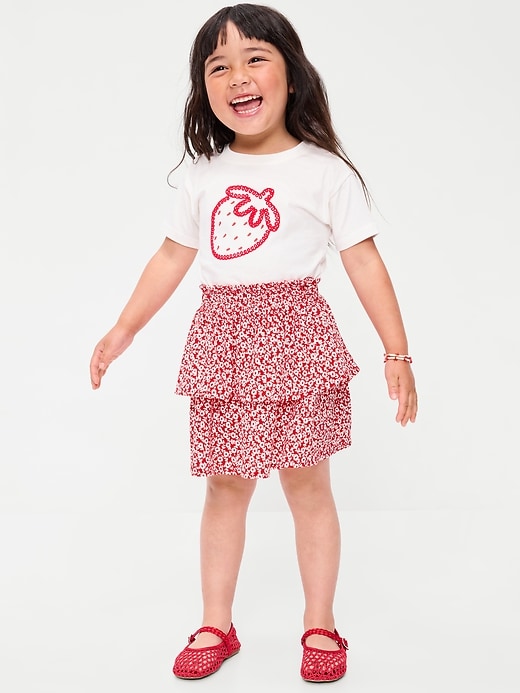 Image number 1 showing, Printed Crinkled Tiered Skirt for Toddler Girls