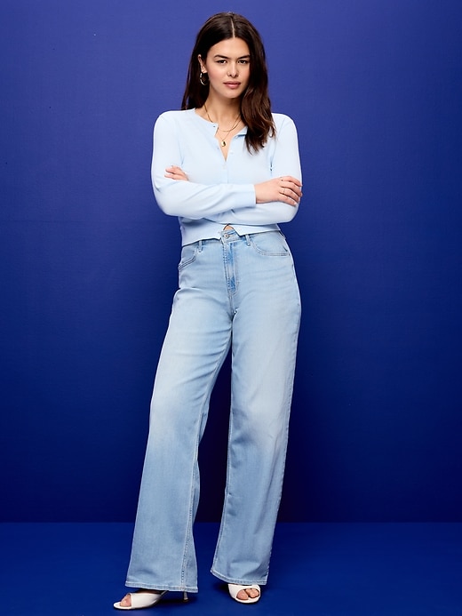 Image number 7 showing, High-Waisted Wow Wide-Leg Jeans